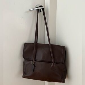 Vintage coach brown leather flapper shopper bag / shoulder work bag
